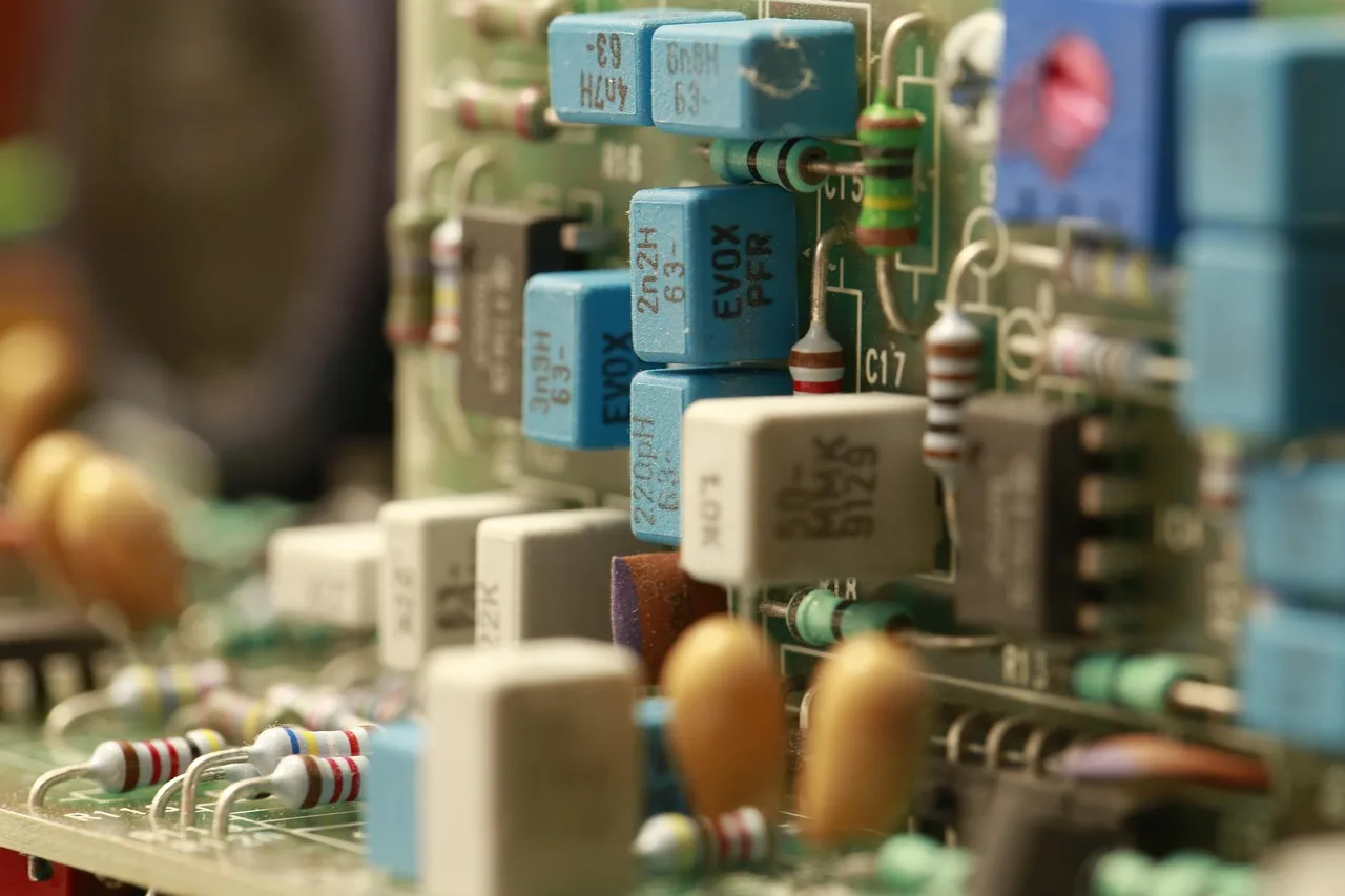 electronics, a technical device, inside of a computer circuit board